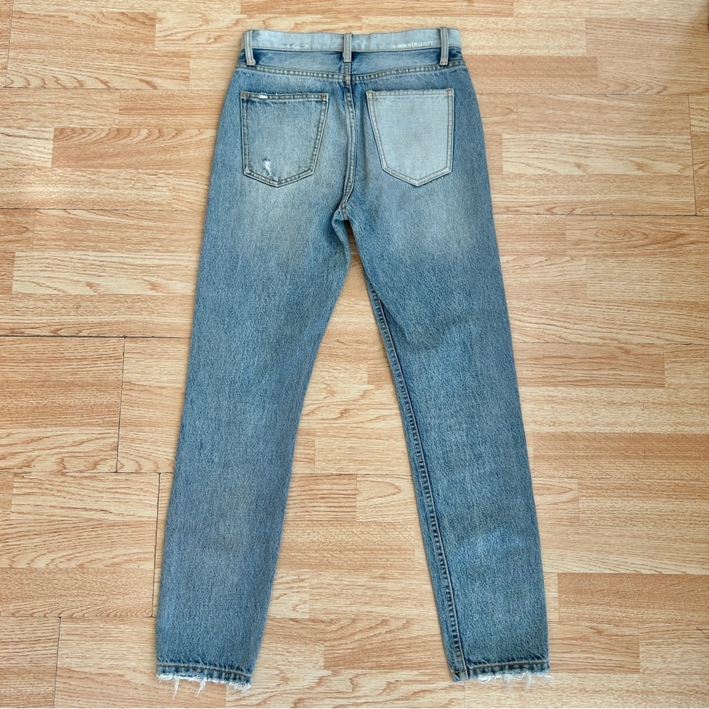 Current/Elliot Two Tone Denim Button 5 Distressed Boyfriend 100% Cotton Jeans 26